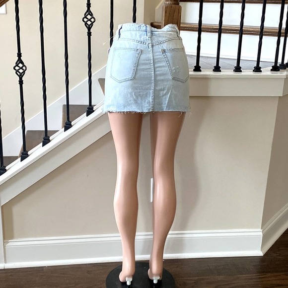 NWT Free People Distressed Button Fly Denim Skirt OB789272 - JJ0367 - Picture 7 of 11